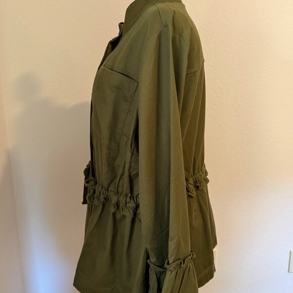 RUFFLED-SLEEVES TIE-WAIST JACKET - Picture 2 of 9